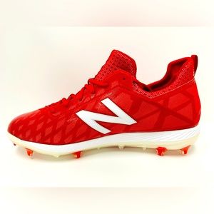 Red molded New Balance Cleats size 15 NEW. Can fit size 13-14 due to design